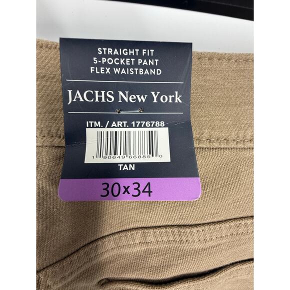 NEW - Jachs New York Men’s 5-Pocket Stretch Twill Straight Tan 30/34 - Picture 5 of 13